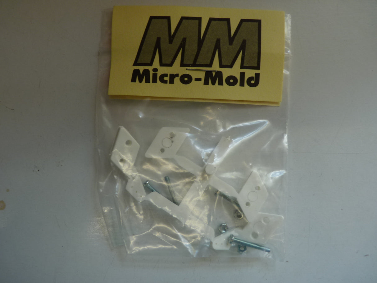 Micro Mold Off-set Mini Control Horns White (2pc) (BOX 75)