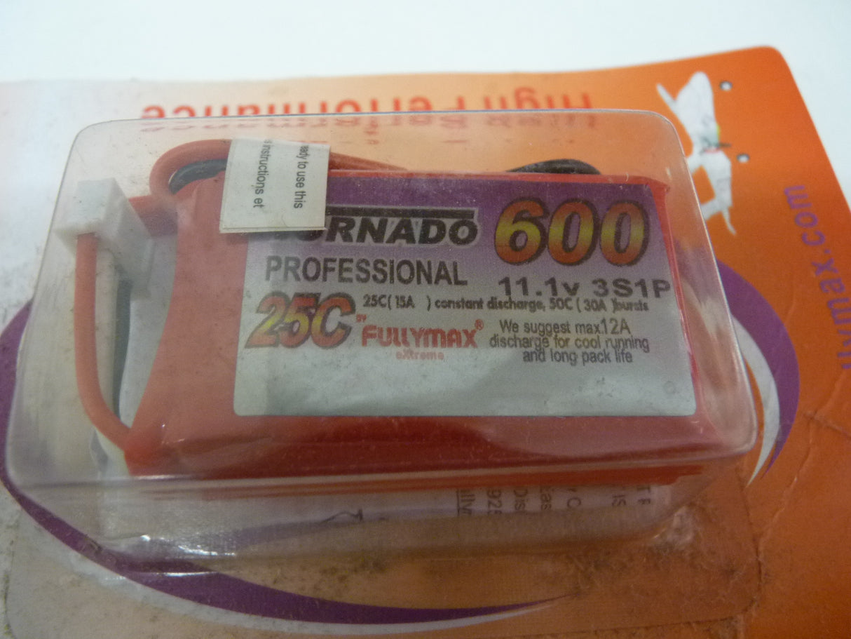 600mAh 11.1V 3S 25C LiPo Battery