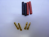 2mm Gold Connectors with Heat Shrink (2 Pair)