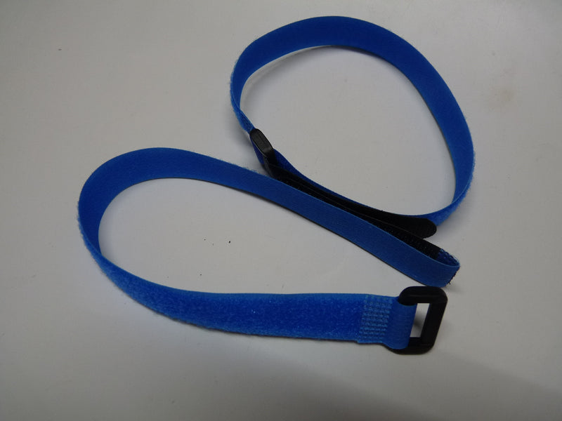 Two Velcro 400mm long 2mm wide Battery Straps Blue
