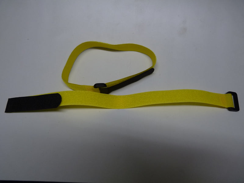 Two Velcro 400mm long 2mm wide Battery Straps Yellow