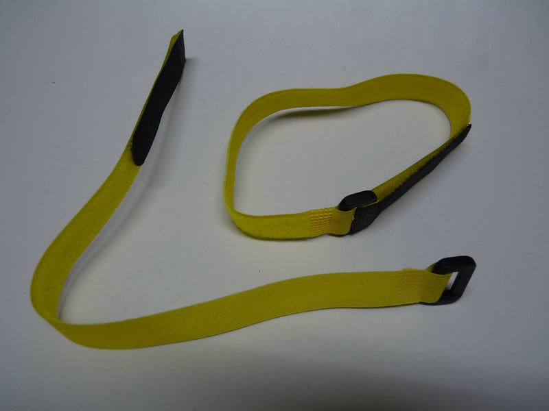 Two Velcro 400mm long 2mm wide Battery Straps Yellow