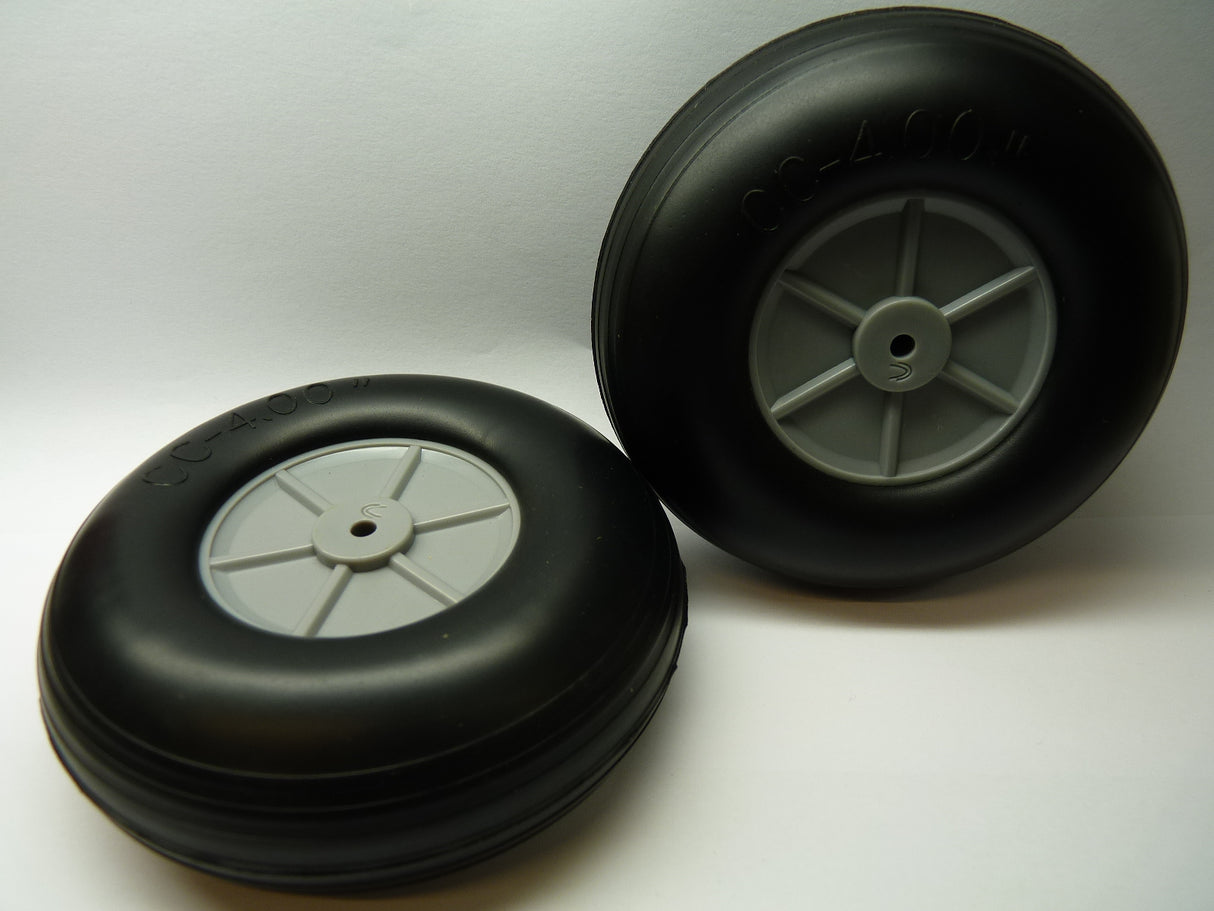 Light Weight Treaded PU Wheel 4 Inch 100mm Pair