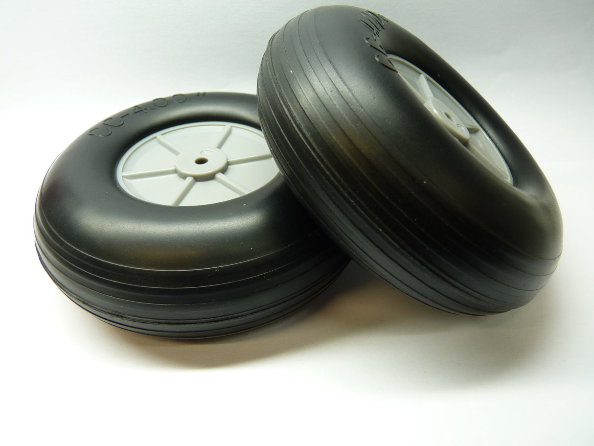 Light Weight Treaded PU Wheel 4 Inch 100mm Pair