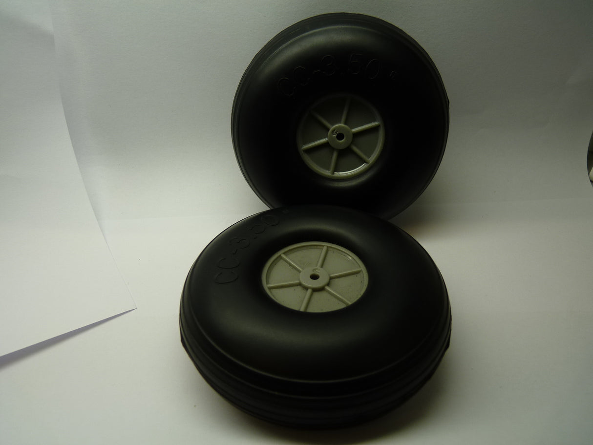 Light Weight Treaded PU Wheel 3.5 inch 89mm Pair