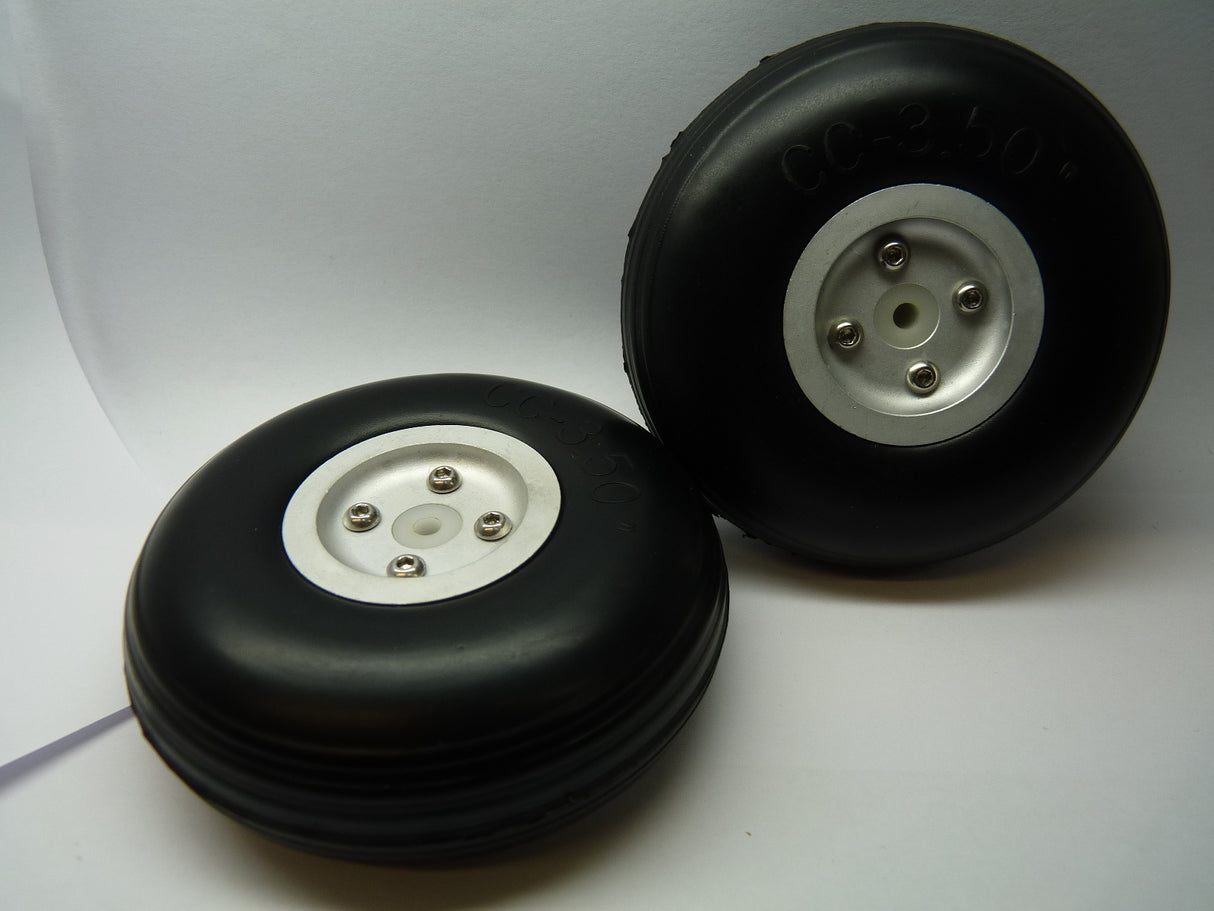 Light Weight Treaded PU Wheel w/Al hub 68g 3.5 Inch  87mm Pair