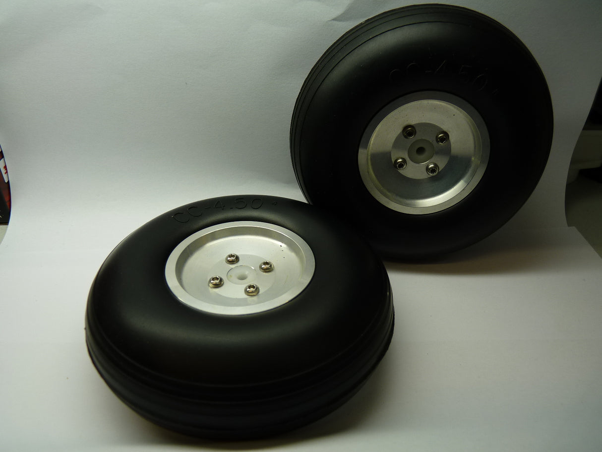 Light Weight Treaded PU Wheel w/Al hub 108g 4.5 Inch 114mm Pair