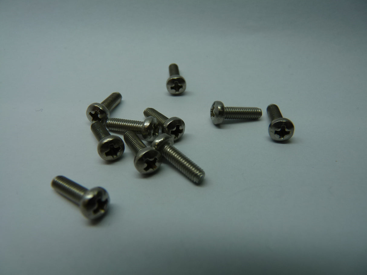 Stainless steel Cross Phillips Pan Head Bolt A2 304 M3 x 10mm long