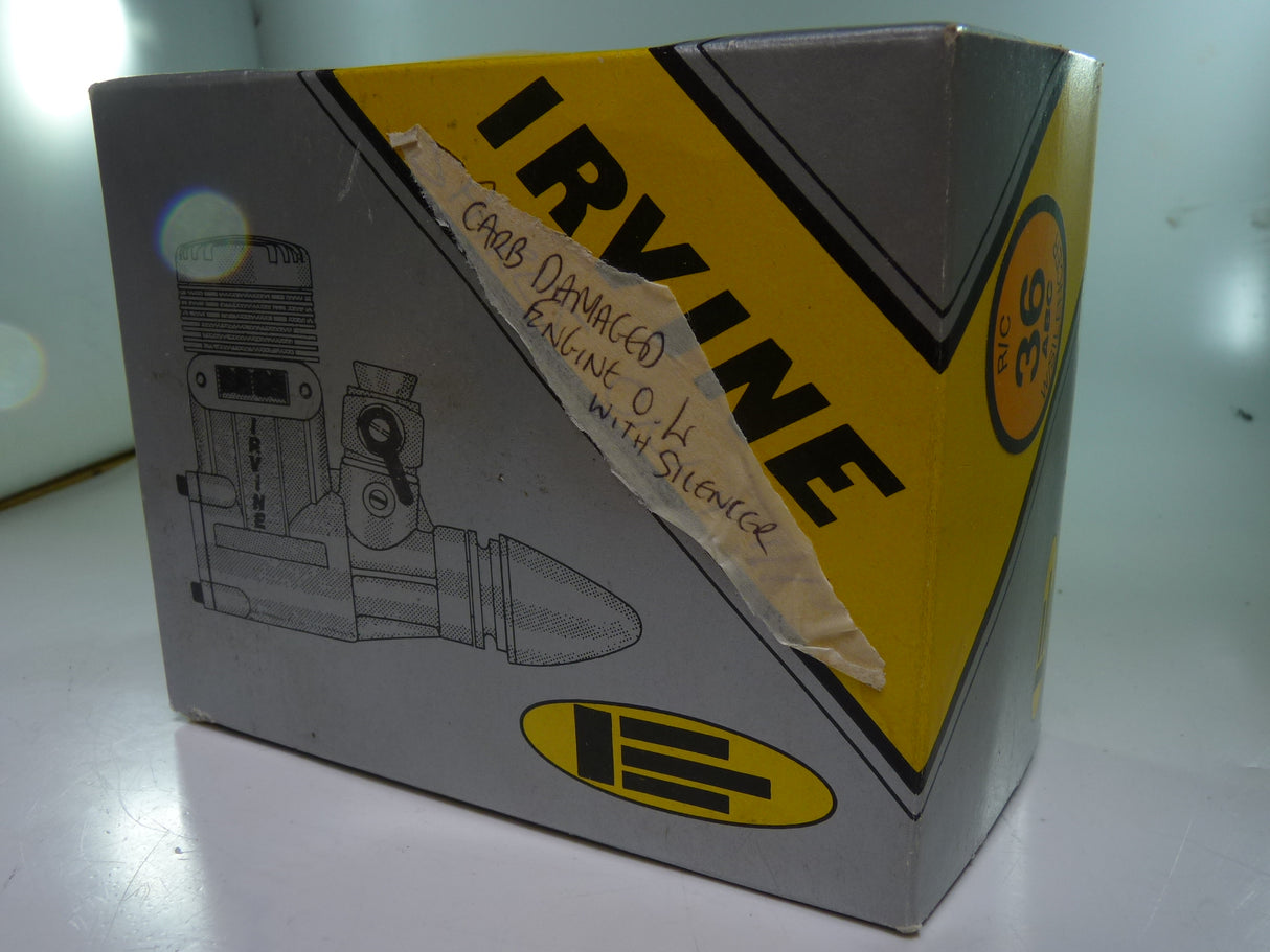 Second Hand engine Glow 2-stroke Irvine 36 damaged carb Boxed