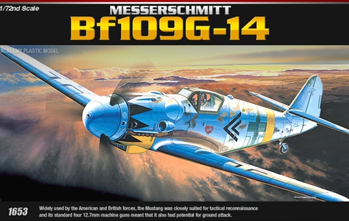 Plastic Kit Academy PKAY12454 1653 1:72 Scale Me Bf 109G-14