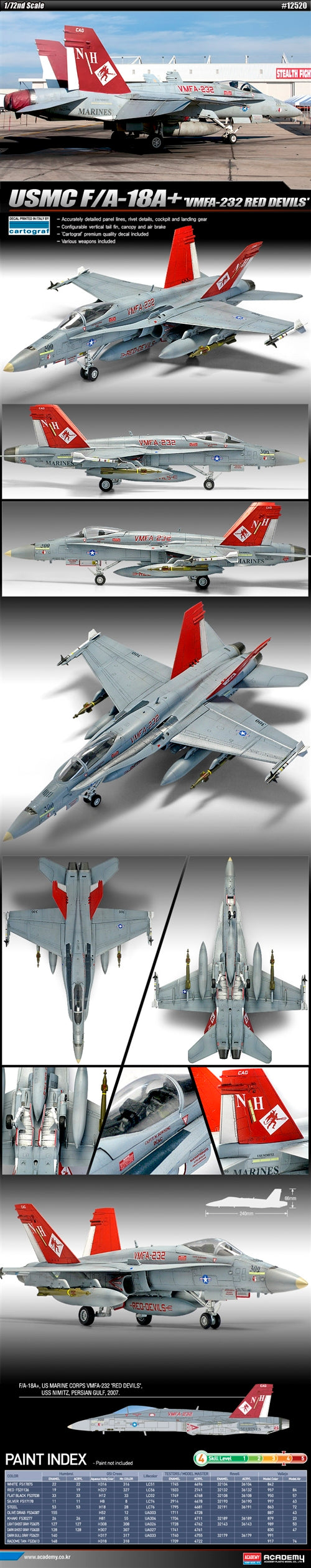 F/A-18+ US Navy Hornet VMFA-232 Red Devils 1:72