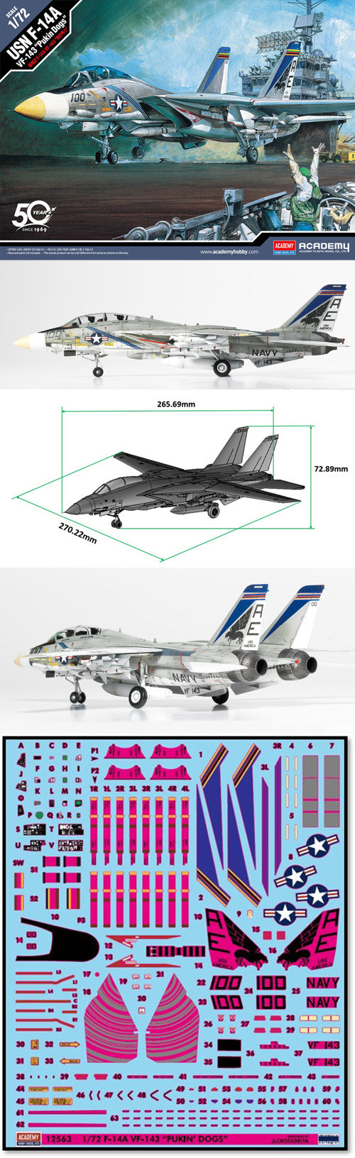 USN F-14A VF-143 Pukin Dogs 1:72