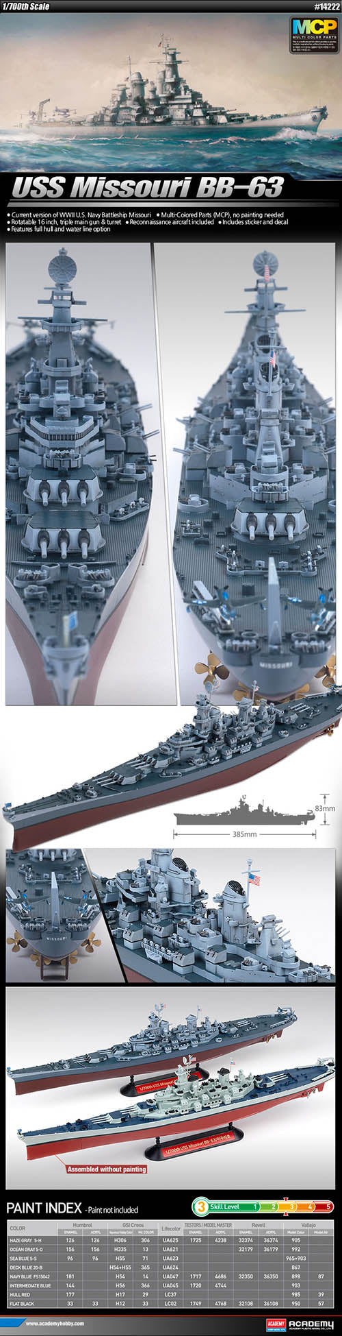 USS Missouri BB-63 MCP 1:700