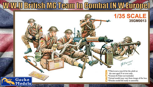 Plastic Kit Gecko WWII British MG Team in Combat (NW Europe) 1:35