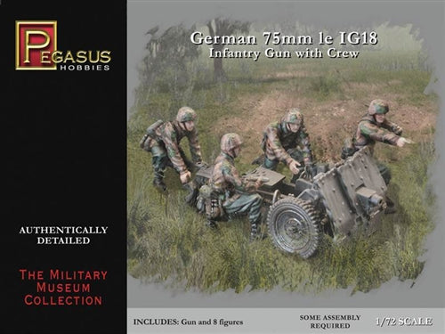 German Infantry 75mm le IG18 Gun with Crew 1:72