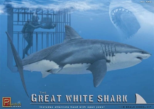 Pegasus 1/18 Great White Shark with Diver in Cage Kit PKPG9501