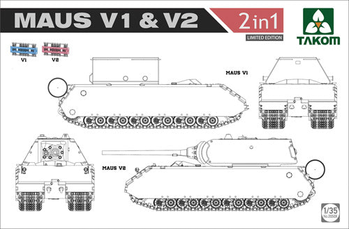 Takom 1/35 Maus V1 & V2  2 in 1 (Limited Edition) 02050X