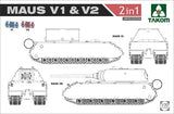 Takom 1/35 Maus V1 & V2  2 in 1 (Limited Edition) 02050X