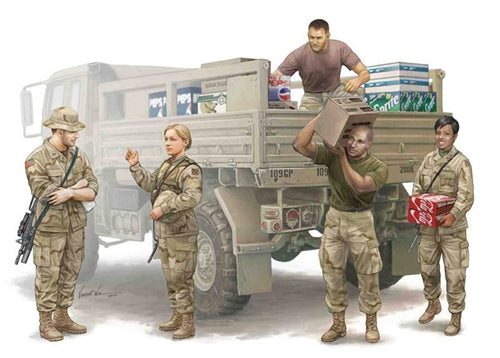 Modern US Soldiers Logistics Supply Team 1:35