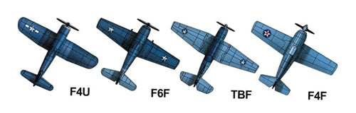 US Navy Aviation Set WWII (qty 46) 1:700