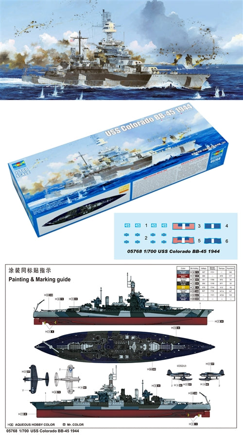 Trumpeter 1/700 USS Colorado BB-45 1944 05768