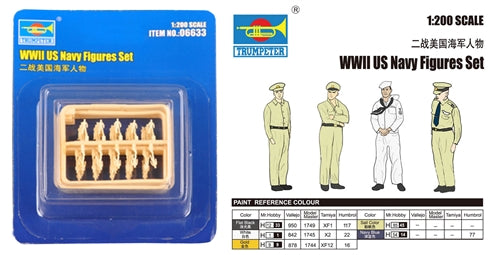 WWII US Navy Figures Set (60 figures) 1:200