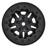 PROLINE FAULTLINE 2.2 inch BLACK/ BLACK BEADLOC 10 SPOKE WHEELS