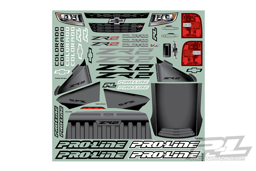 PROLINE CHEVY COLORADO ZR2 CLEAR BODY FOR 313MM CRAWLER