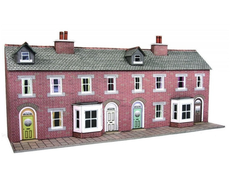 Metcalfe PN174 Low Relief Terraced House Fronts Red Brick