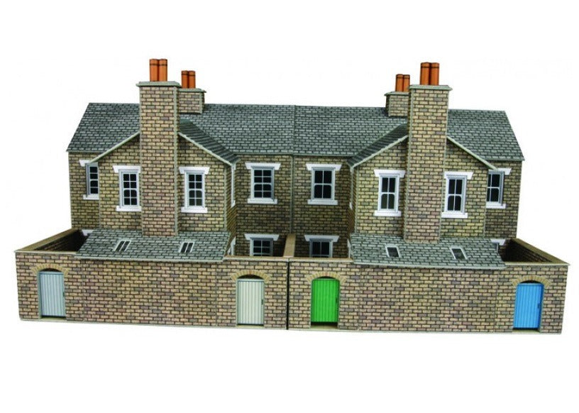 Metcalfe PO277 Low Relief House Backs (Stone) - 00 Gauge