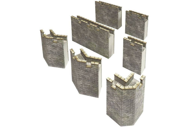 Metcalfe PO293 Castle Curtain Walls - 00 Gauge Card Kit