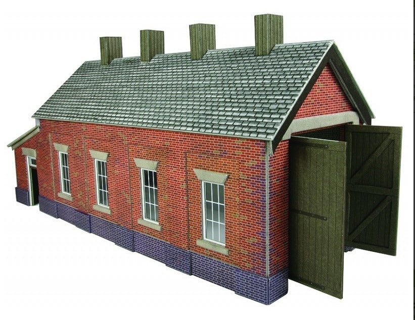 Metcalfe PO331 Single Track Engine Shed (Red Brick) - 00 Gauge