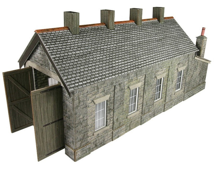 Metcalfe PO332 Single Track Engine Shed (Stone) - 00 Gauge