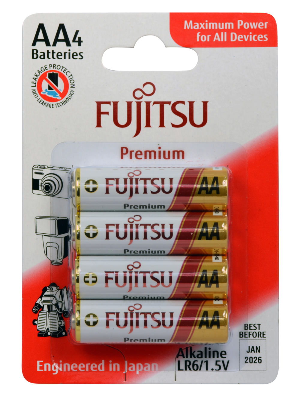 Fujitsu AA Alkaline Blister Pack Premium Series