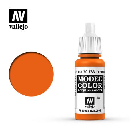 Vallejo 207 Model Color 17 ml Acrylic Paint - Orange Fluo - 70.733