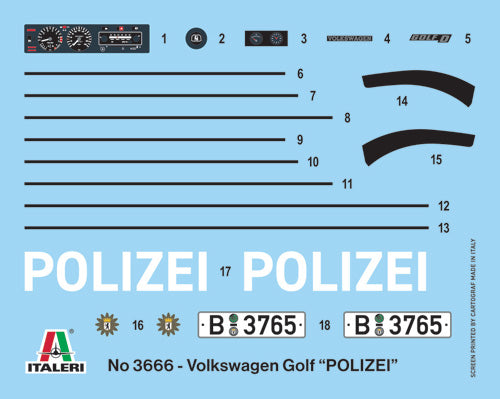 Italeri 1/24 VW Golf Polizei #3666