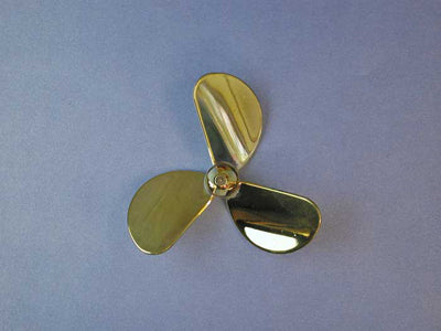 Brass Propeller 3 Blade 75mm Dia Left 4mm