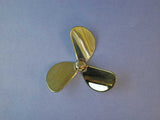 Brass Propeller 3 Blade 75mm Dia Left 4mm
