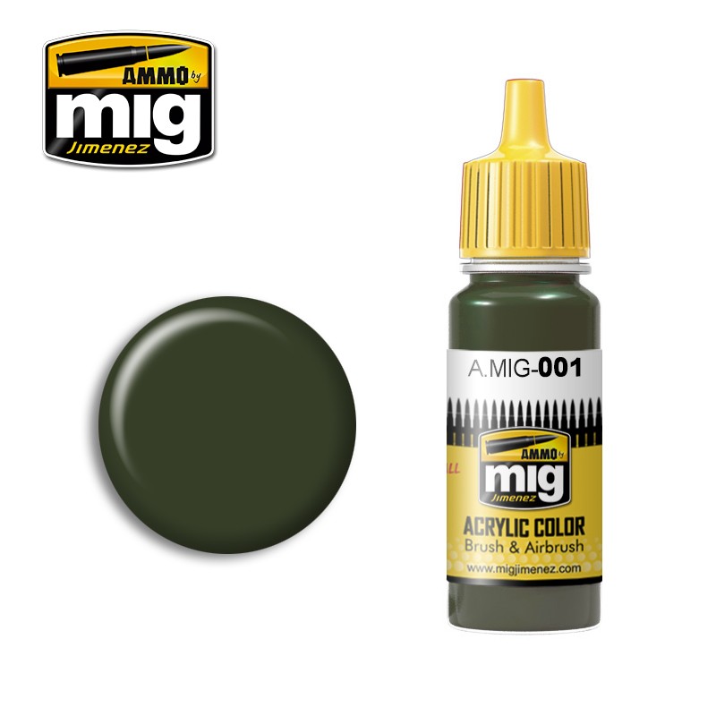 Ammo Mig Jimenez Acrylic 17ml Paint RAL 6003 OLIVGR?N OPT.1