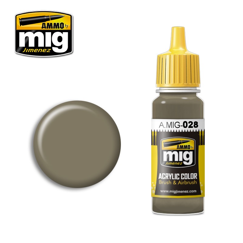 Ammo Mig Jimenez Acrylic 17ml Paint RAL7050 F7 GERMAN GREY BEIGE