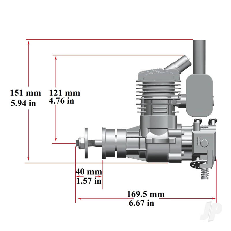 STINGER 26cc Single Cylinder Rear Exhaust 2-Stroke Petrol Engine