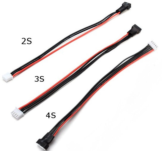 Balance Cable Extensions Black 230mm 2S 3S 4S LiPo JST-XH