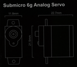 RS-SM118-PG Sub-Micro 6g Analog Servo