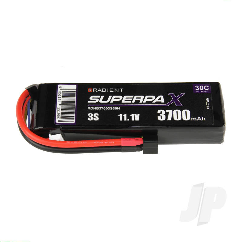 LiPo 3S 3700mAh 11.1V 30C Deans (HCT)