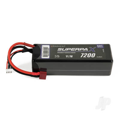 LiPo 3S 7200mAh 11.1V 50C Hard Case (Deans) RDNBH7200S3C50DN