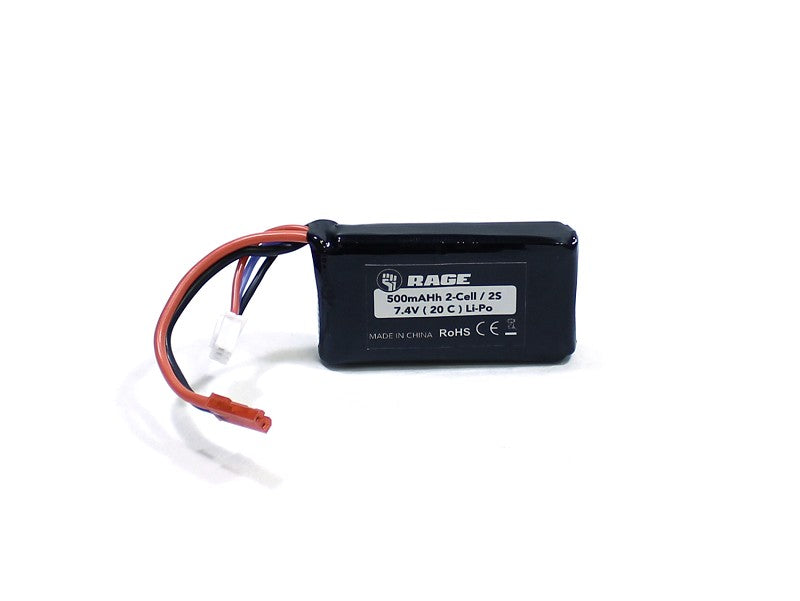 Rage 7.4V 2S 500mAh Lipo Battery w/ JST: Super Cub 750