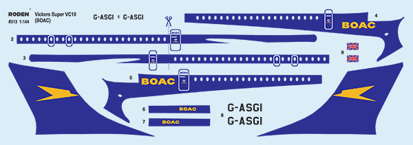 Roden 1/144 Vickers Super VC10 Type 1151 BOAC Livery 313