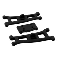 ASSOC GT2/SC10 FRONT A-ARMS & BULKHEAD - BLACK