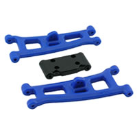 ASSOC GT2/SC10 FRONT A-ARMS & BULKHEAD - BLUE