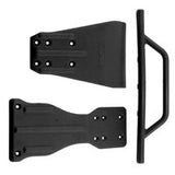 RPM SC10 FR. BUMPER  SKIDPLATE & CHASSIS BRACE - BLACK